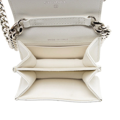 Chanel Caviar Leather Enamel Coco Clutch on Chain