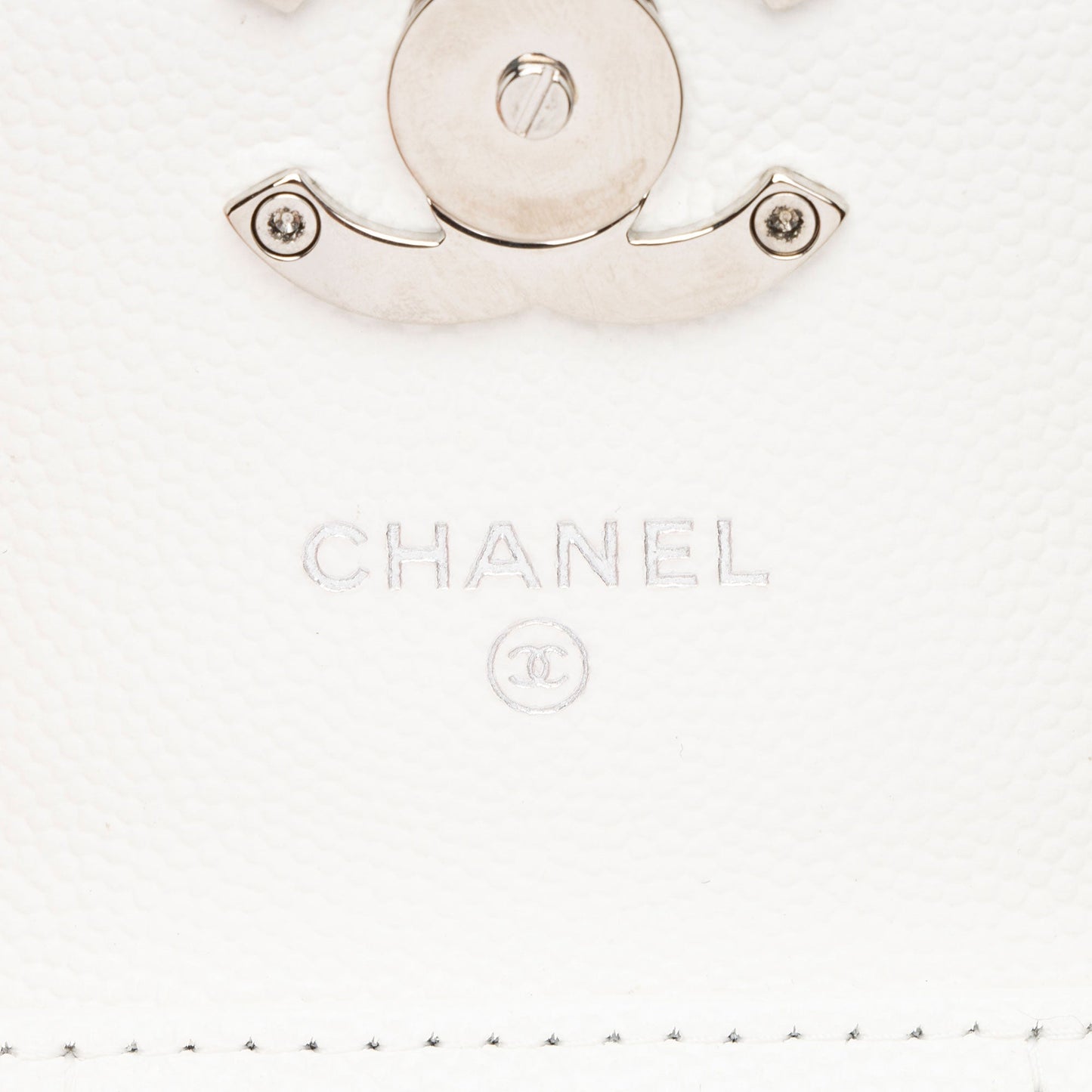 Chanel Caviar Leather Enamel Coco Clutch on Chain