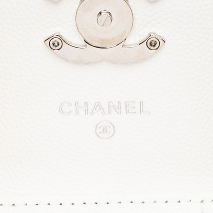 Chanel Caviar Leather Enamel Coco Clutch on Chain