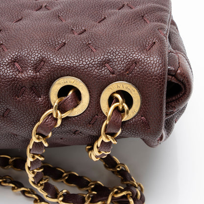 Chanel Caviar Leather Wild Stitch Flap Shoulder Bag