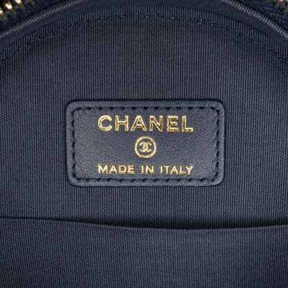 Chanel Denim 19 Round Clutch with Chain (SHG-NNHtw0)