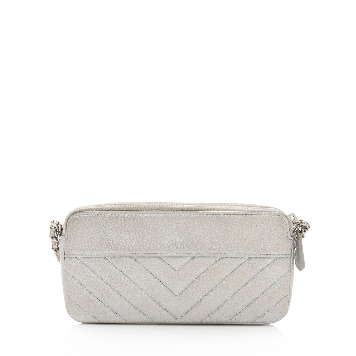 Chanel Iridescent Caviar Leather Vintage Mademoiselle Clutch with Chain (SHF-fdlQlw)