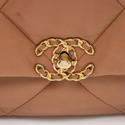 Chanel Lambskin 19 Large Flap Shoulder Bag (SHF-4BZeZZ)