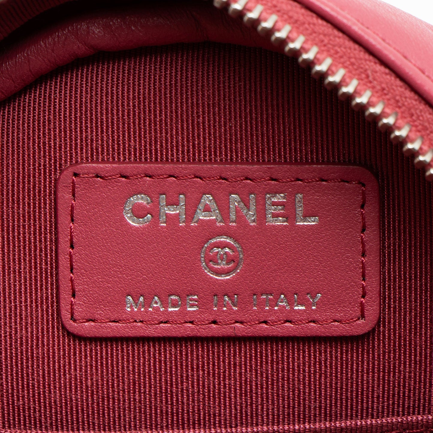 Chanel Lambskin Round Clutch with Chain