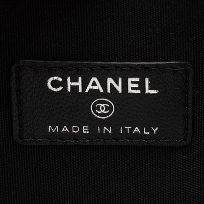 Chanel Lambskin Triple Zip Round Clutch with Chain