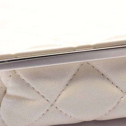 Chanel Lambskin and Acrylic Kiss Clutch with Chain