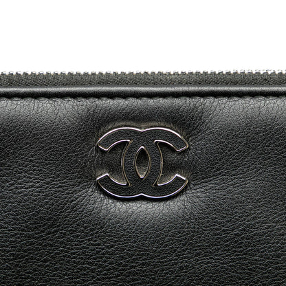 Chanel Large Diagonal Chevron Calfskin Tassel O Case Clutch