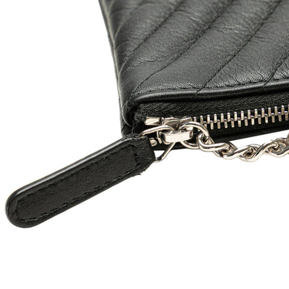 Chanel Large Diagonal Chevron Calfskin Tassel O Case Clutch