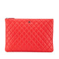 Chanel Large Quilted Lambskin O Case Clutch