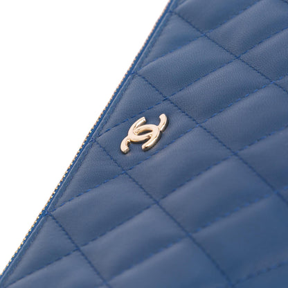 Chanel Large Quilted Lambskin O Case Clutch