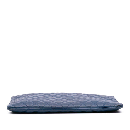 Chanel Large Quilted Lambskin O Case Clutch