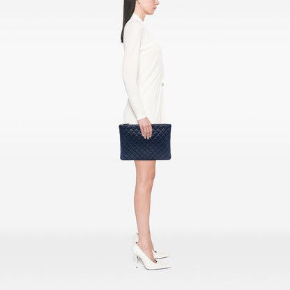 Chanel Large Quilted Lambskin O Case Clutch