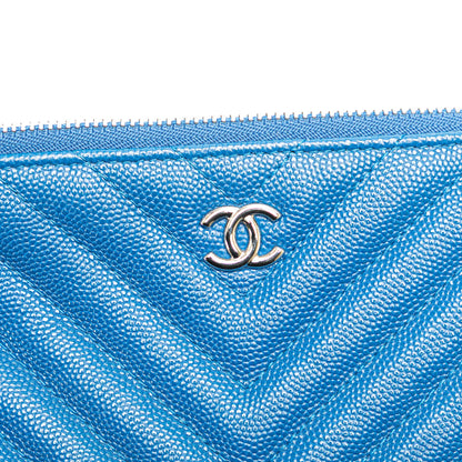 Chanel Medium CC Chevron Caviar O Case Clutch