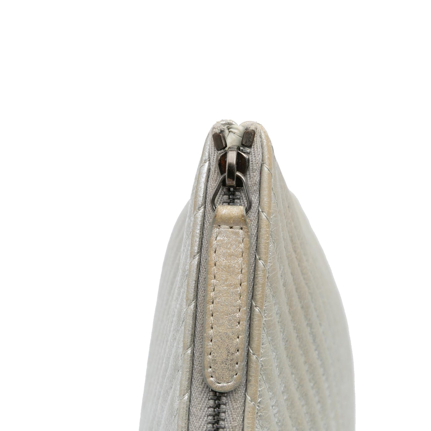 Chanel Medium Metallic Chevron Calfskin O Case Clutch