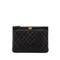 Chanel Medium Quilted Caviar Boy O Case Clutch