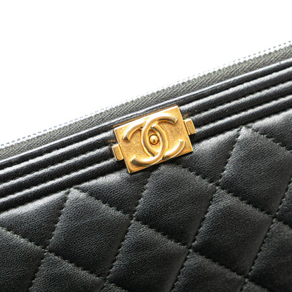 Chanel Medium Quilted Caviar Boy O Case Clutch