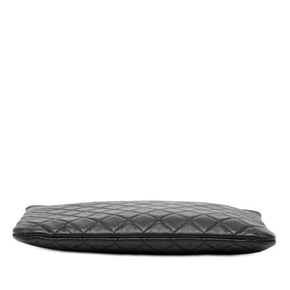 Chanel Medium Quilted Caviar Boy O Case Clutch