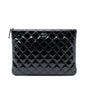 Chanel Medium Quilted Patent Double Stitch O Case Clutch