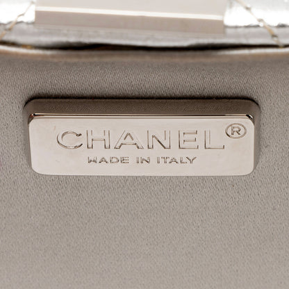 Chanel Metallic Crumpled Lambskin Fringe Clutch