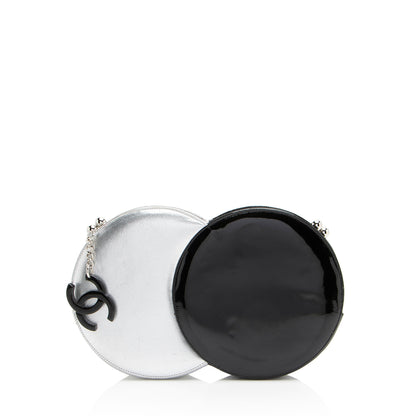 Chanel Metallic Lambskin Patent Leather Double Circle Clutch
