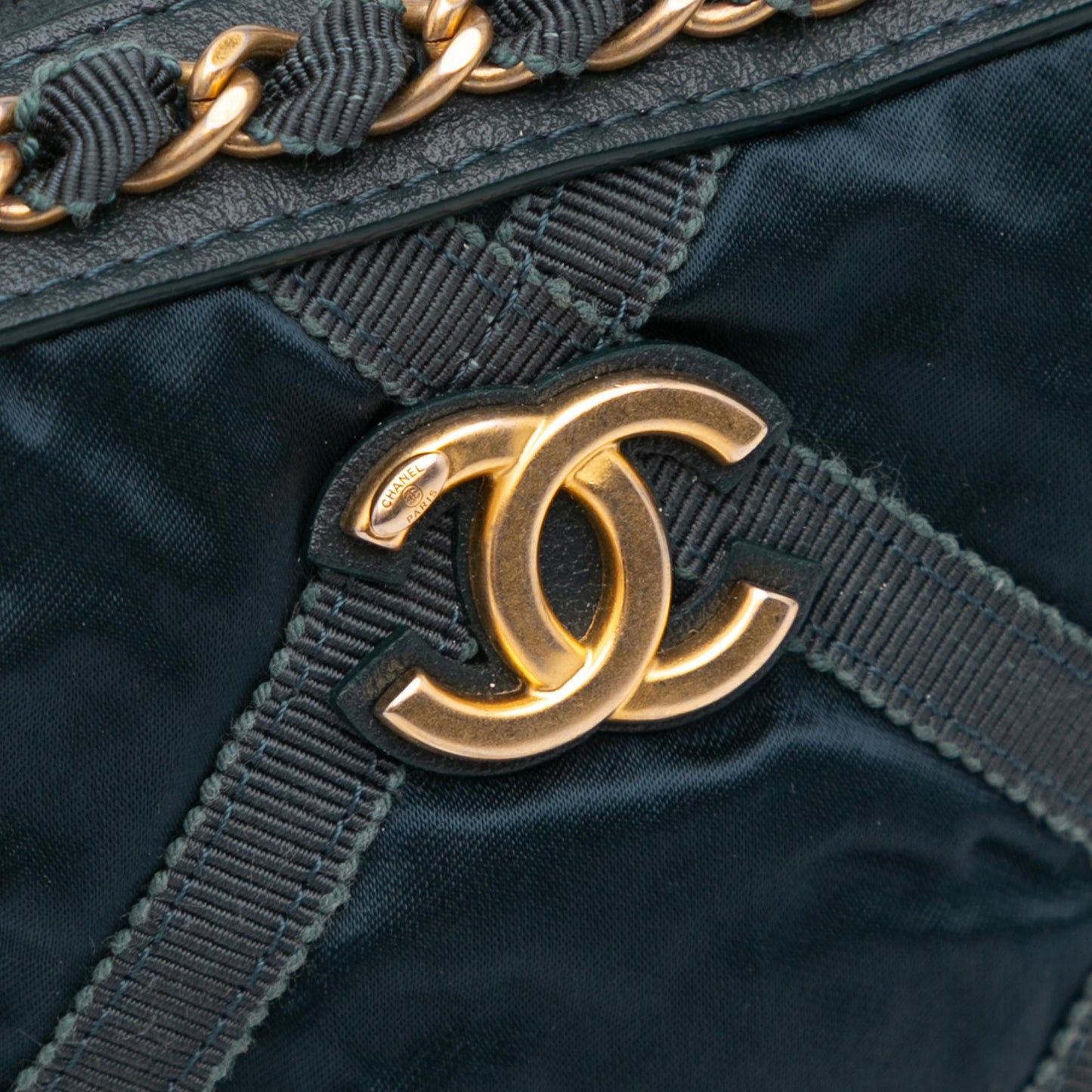 Chanel Nylon Grosgrain Lifestyle Clutch with Chain