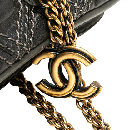 Chanel Quilted Calfskin Stitch Triptych Shoulder Bag