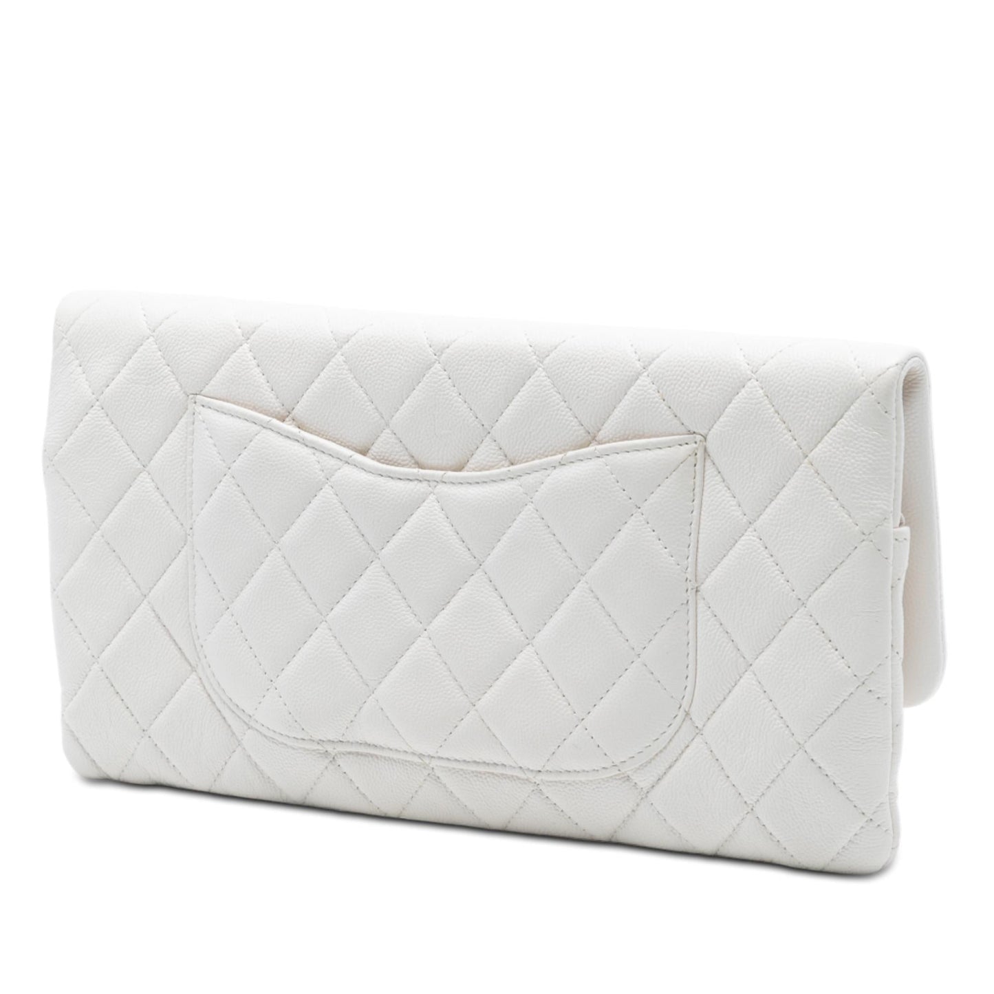 Chanel Quilted Caviar East West Flap Clutch