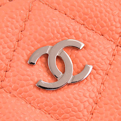 Chanel Quilted Caviar Round Clutch With Chain (SHG-gLWhRd)