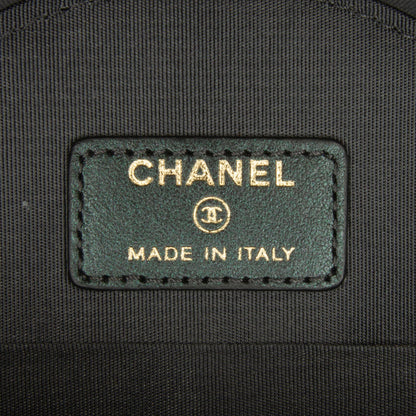 Chanel Quilted Iridescent Caviar Round Clutch With Chain (SHG-5vHUZc)