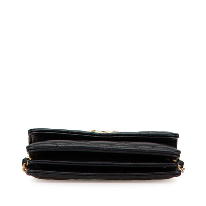 Chanel Quilted Lambskin Pearl Crown Clutch On Chain