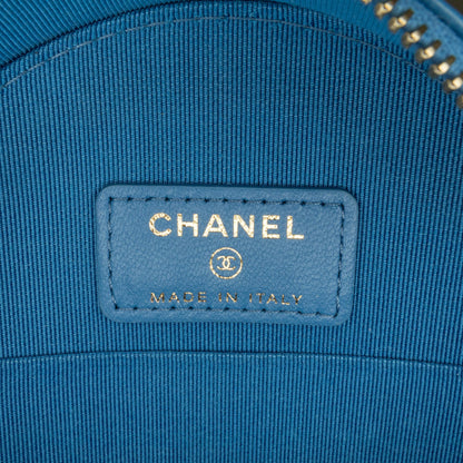 Chanel Quilted Lambskin Round Clutch with Chain (SHG-Imo8ot)