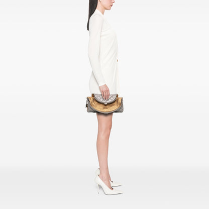 Chanel Quilted Metallic Goatskin Tabatiere Kisslock Foldover Clutch