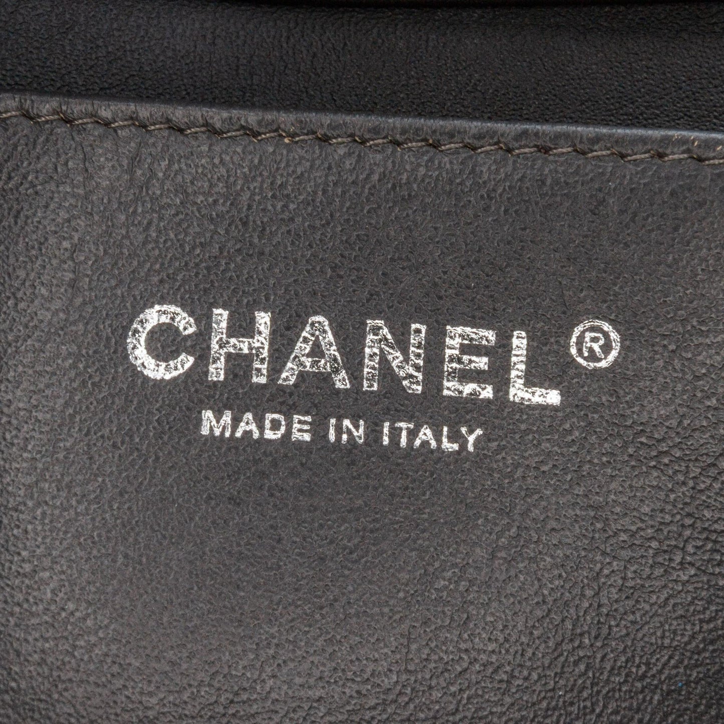 Chanel Quilted Striated Metallic Patent Clutch with Chain