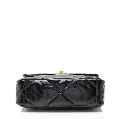 Chanel Shiny Crumpled Calfskin 19 Medium Flap Shoulder Bag