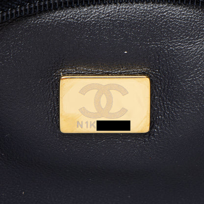Chanel Shiny Crumpled Calfskin Shearling 19 Medium Flap Shoulder Bag