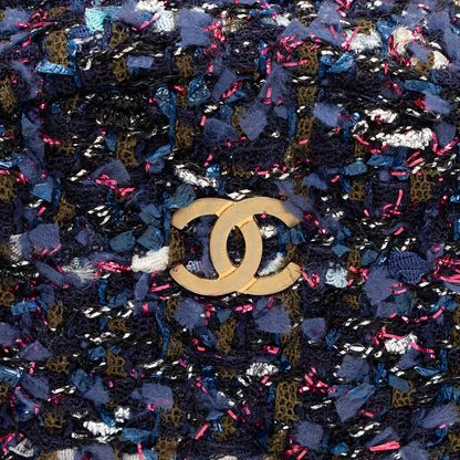 Chanel Tweed CC Round Clutch with Chain