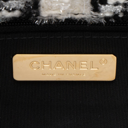 Chanel Tweed Houndstooth 19 Large Flap Shoulder Bag