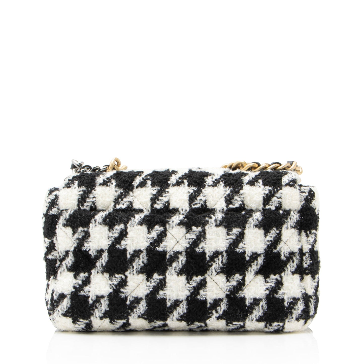 Chanel Tweed Houndstooth 19 Medium Flap Shoulder Bag