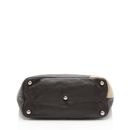 Chanel Vintage Lambskin Ligne Cambon Large Shopping Tote