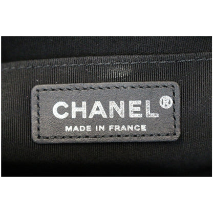 CHANEL Medium Boy Quilted Caviar Leather Shoulder Bag Black