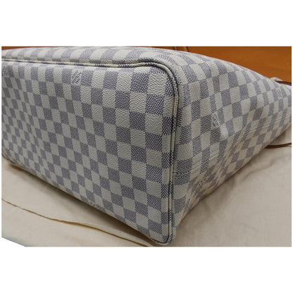 LOUIS VUITTON  Neverfull GM Damier Azur Tote Shoulder Bag White