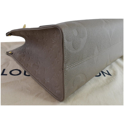 LOUIS VUITTON Onthego MM Monogram Empreinte Shoulder Bag Tourterelle