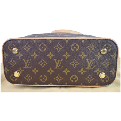 LOUIS VUITTON Carry All MM Monogram Canvas Shoulder Bag Brown