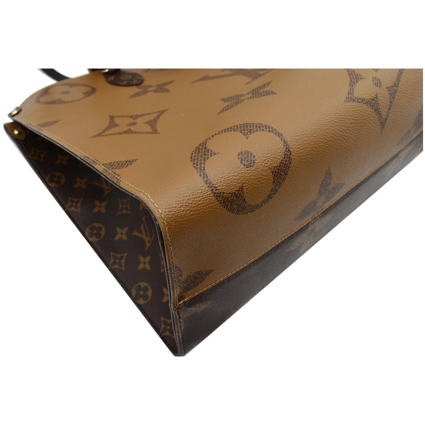 LOUIS VUITTON Onthego GM Giant Monogram Canvas Tote Shoulder Bag Brown