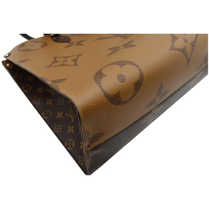 LOUIS VUITTON Onthego GM Giant Monogram Canvas Tote Shoulder Bag Brown