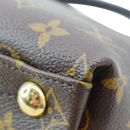 LOUIS VUITTON V MM Monogram Canvas Tote Shoulder Bag Bordeaux