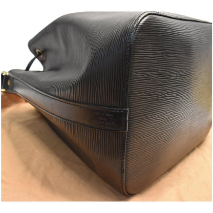 LOUIS VUITTON Petit Noe Epi Leather Shoulder Bag Black
