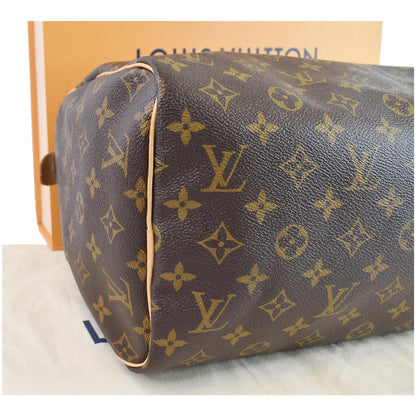 LOUIS VUITTON Speedy 30 Monogram Canvas Shoulder Bag Brown