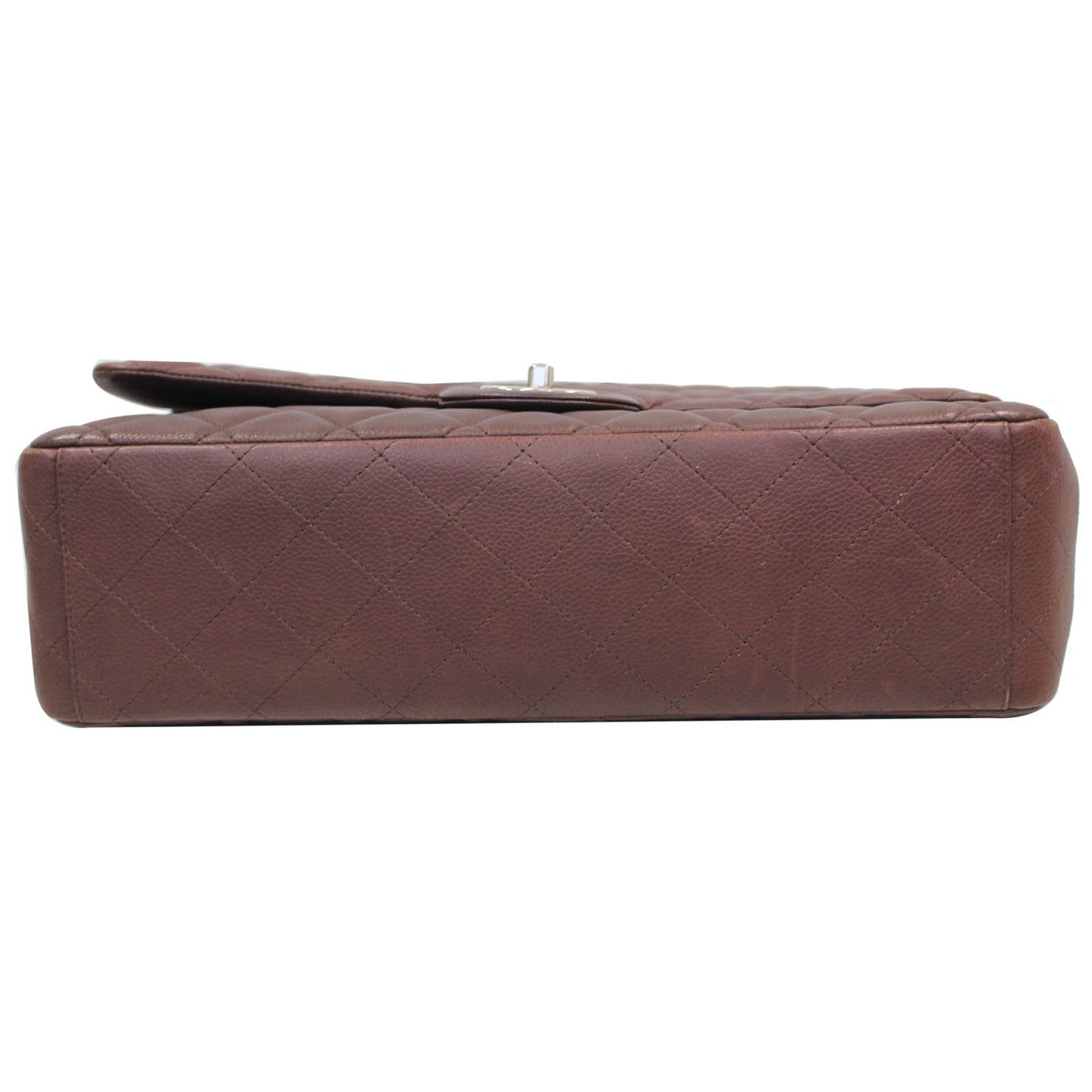 CHANEL Maxi Classic Flap Caviar Leather Shoulder Bag Brown