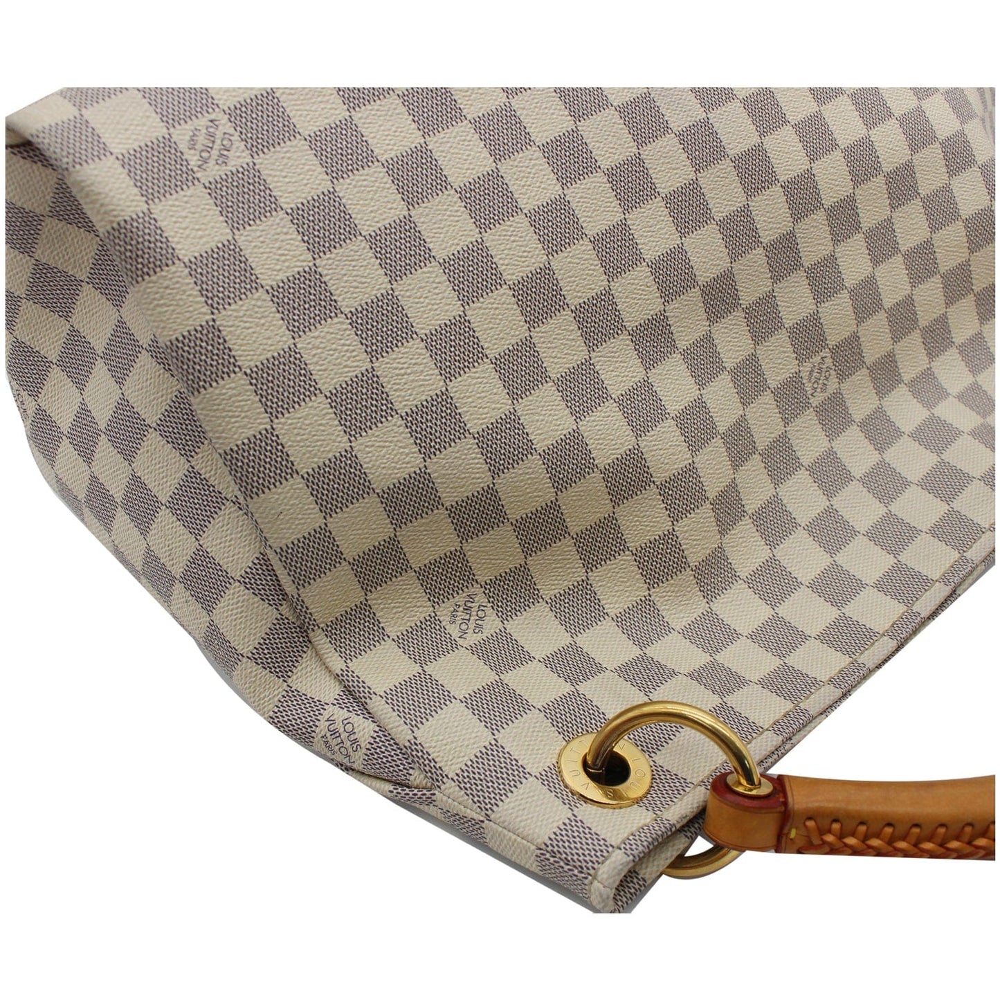 LOUIS VUITTON Artsy MM Damier Azur Shoulder Bag White